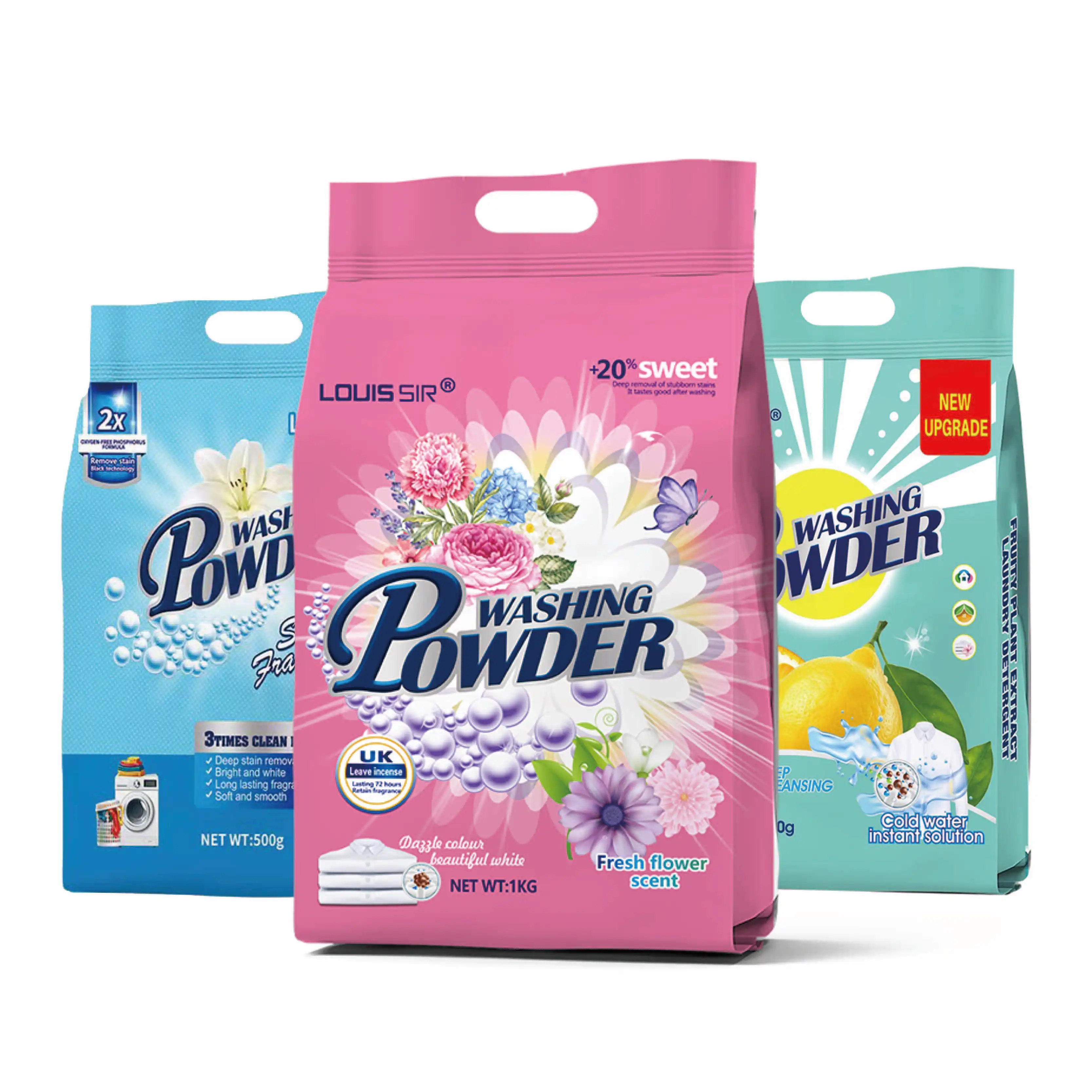 Wash clothes powder washing powder 6kg with strong perfume skin friendly harmless, soft and safe for your family