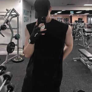 Camisetas sin mangas deportivas de algodón 100% para hombre, chalecos de peso para fitness y running, tejido sólido. - Product Image 6