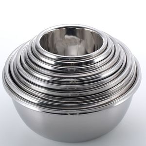 Juego de tazones de cocina de acero inoxidable 304, de 18 cm a 40 cm, de calidad alimentaria, pulidos, fáciles de limpiar, para mezclar sopa y lavar. - Product Image 3