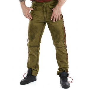 กางเกงหนังแท้ของผู้ชายกางเกงหนังแฟชั่นหรูหราผลิตตามสั่งส่งออก - Product Image 1