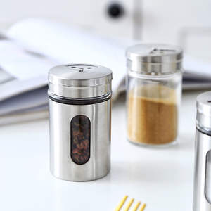 Stainless Steel Condiment Bottle 80ml <b>Glass</b> With Lid For Spice Storage And Seasoning Dispensing - Product Image 2