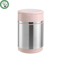 Récipient de nourriture sous vide en acier inoxydable Boîte à lunch thermique isolée à double paroi en acier inoxydable en forme de tambour