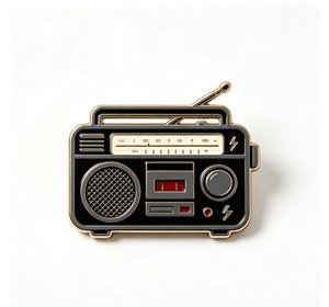 Custom Radio Metal Enamel <b>Pin</b> Gold Plated Round <b>Badge</b> Lapel <b>Pin</b> for Fashion Souvenir Advertising - Product Image 2