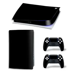 Custom Whole Body PVC Vinyl Skin Stickers For Ps5 Digital Version Console And Controller Black Color