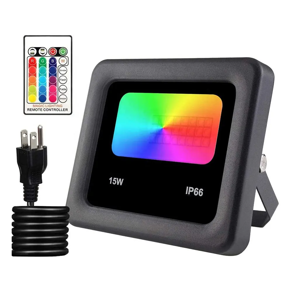 Водонепроницаемый IP66 Светодиодный прожектор RGB уличный мощный Безопасный Прочный Удобный прожектор с датчиком