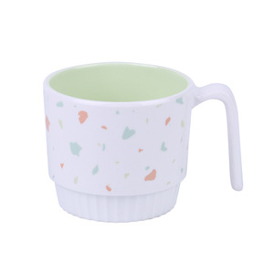 Wuhe Melamine Tableware Set 5 In 1 With Bowl <b>Plate</b> Spoon Fork For Daily Use Rectangular Design Polka Dots Pattern - Product Image 2