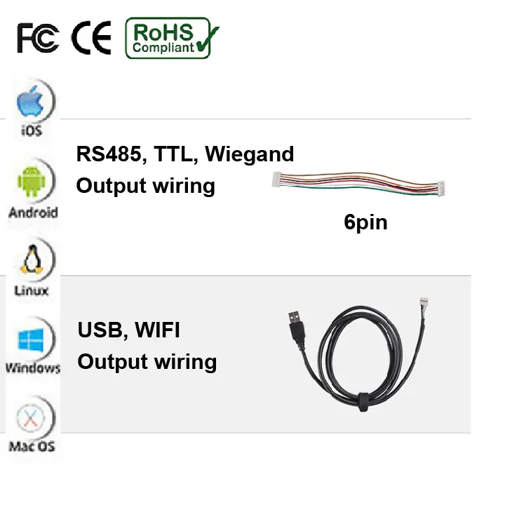 Сканер Qr-кода Vguang MX Series, в одном модуле QR-кода, несколько отзывов, можно добавить модуль NFC, проведите карту + код сканирования 0 мм-100 мм