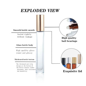 Mini Xách Tay Vuông 10Ml Dày Thủy Tinh Nước Hoa Chai Tinh Dầu Cuộn Trên Chai Con Lăn Chai Với Thép Không Gỉ Bóng - Product Image 3