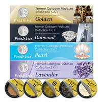Kit Pédicure Deluxe 5 Étapes pour Salon de Manucure : Fournitures, Ensemble Soins des Pieds, Râpe, Anti-Callosités, Masque Collagène Coréen et Crème de Massage Spa