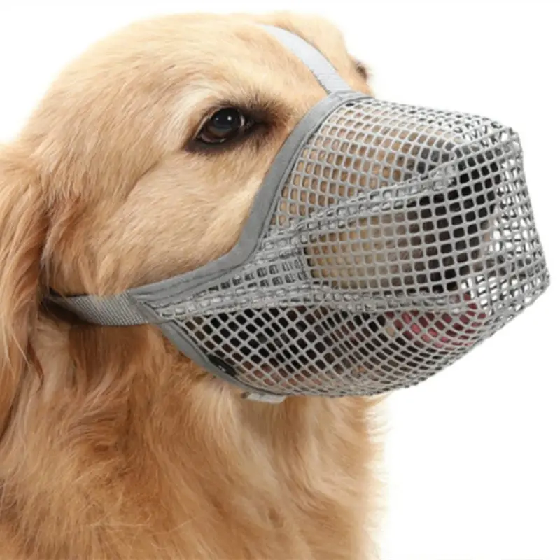 Maschera per la copertura della bocca del cane da compagnia regolabile museruola per cani in rete traspirante