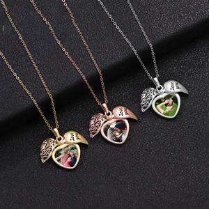 Dropshipping gran oferta DIY LOVE YOU collar en forma de corazón inicial arena nombre personalizado foto placa colgante collar - Product Image 1