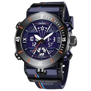 Relojes de pulsera para hombre Smael 8051, originales de la marca, relojes de cuarzo digitales, deportivos, resistentes al agua, con doble hora. - Product Image 5