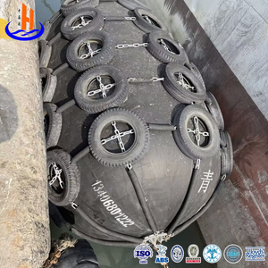 กันชนยางลมสำหรับเรือเดินสมุทรที่ได้รับการรับรองมาตรฐาน ISO17357 พร้อมตาข่ายยางและโซ่สำหรับท่าเรือ - Product Image 3