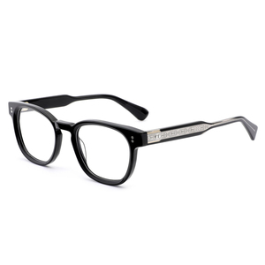 Montature Ottiche Classiche in Acetato Nero, Occhiali Vintage con Rivetti per Uomo e Donna, Occhiali di Lusso Fatti a Mano, Occhiali da Vista su Prescrizione - Product Image 1