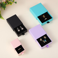 Emballage de luxe rose personnalisé pour bijoux avec tiroirs coulissants, boîte cadeau en papier à motifs, poignée coulissante mignonne pour colliers, boucles d'oreilles, bracelets