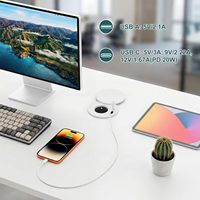 Prise de courant ronde avec ports USB, prise de courant de table dissimulée, prise de bureau encastrée avec couvercle rabattable, prise pour mobilier de bureau