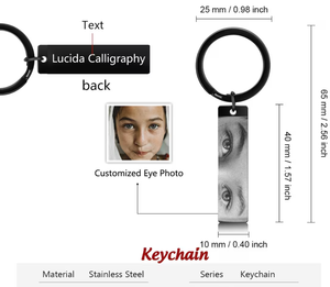 Jietao Custom in acciaio inossidabile <span class=keywords><strong>portachiavi</strong></span> in bianco occhi umani foto Laser <span class=keywords><strong>nome</strong></span> inciso sul lato posteriore non sbiadisce impermeabile regalo per mamma papà - Product Image 6