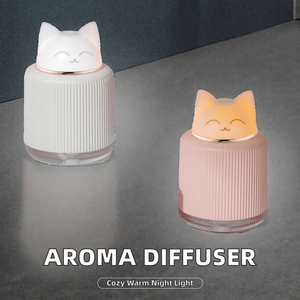 <b>Cat</b> Shape Aroma Diffuser Ultrasonic Humidifier Warm Color <b>Night</b> <b>Light</b> USB Aromatherapy Mist for Hotel Home Office Car - Product Image 2