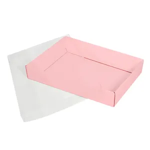 Caja de regalo personalizada para comida, embalaje de comida de Chocolate, caramelo, fruta seca, Picnic, almuerzo, artesanal, blanca, con tapa transparente, venta al por mayor