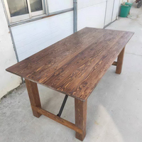 Table de ferme rectangulaire en bois de pin, Antique et pliable, de haute qualité, Design français, vente en gros,