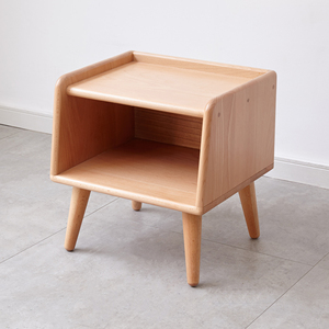 Solid Wood Bedside Cabinet Modern Simple Nordic Storage Nightstand European Beech Bedroom Furniture - Product Image 1