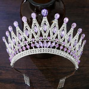 Vente en gros de haute qualité en alliage couronne de reine couvre-chef accessoires de cheveux de mariée couronne de concours de beauté avec peignes pour <span class=keywords><strong>champion</strong></span> - Product Image 6