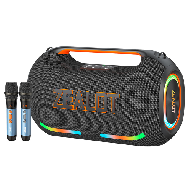 ZEALOT ZE41M 250W Karaoke Speaker with 2 Wireless Microphones, Portable Speaker with RGB Lights for Gatherings, APP Control