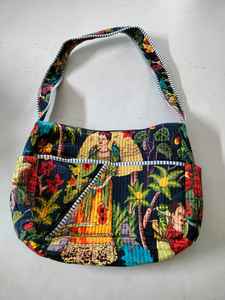 Bolsa de Viaje de Fin de Semana de Lujo Hecha a Mano, con Estampado de Bloques de Algodón, Acolchada, de Gran Capacidad, Resistente, para Deportes, Viajes, Gimnasio, Yoga - Product Image 2