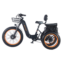 Moto tout-terrain pliable puissante 1000W, tricycle électrique à deux places avec moteur central