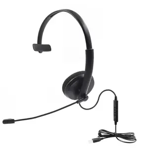 monaural USB headset with MIC for call center & office telephone