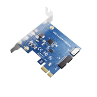 Nouvelle arrivée carte d'extension PCIE 1X vers USB3.2 Gen 1(5Gbps) PCI-E 20PIN + interface Type-e prix d'usine d'origine