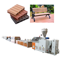Ligne de production d'extrusion de profilés en bois-plastique composite PP PE WPC à double vis pour terrasse extérieure