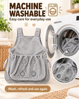 Tablier de toilettage pour animaux USMILEPET avec ouvertures pour les pattes, idéal pour le toilettage et la coupe des ongles des chats
