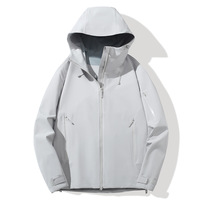 Vestes imperméables à trois couches, coupe-vent, à capuche, fermeture éclair intégrale, offre directe d'usine, vestes techniques imperméables pour l'extérieur