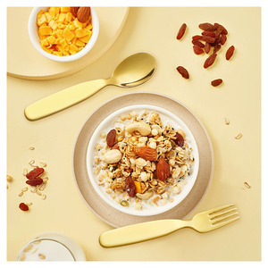 Dishwasher Safe Gold Luxury Metal Toddler Fork Spoon Kids Silverware <strong>Set</strong> <strong>Children</strong> <strong>Flatware</strong> Stainless Steel Baby Utensils <strong>Set</strong> - Product Image 3