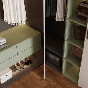 Armario de Madera Maciza Personalizable de Alta Calidad, Diseño Moderno con Amplio Espacio de Almacenamiento para Dormitorio, Diseño Elegante - Product Image 4