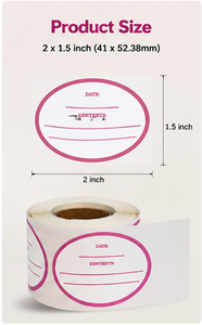 Water Soluble <b>Labels</b> Oval Self-Adhesive Paper Writable Food Storage <b>Labels</b> Safe Non-Toxic Strong Adhesion - Product Image 2