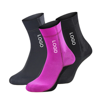 Chaussettes de plongée en néoprène imperméables 3 mm noires pour la marche dans le sable, le wakeboard, la plage, le tennis, la plongée