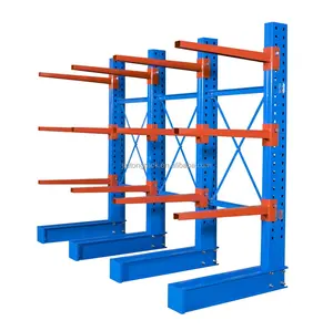 中国工厂经济型悬臂货架模块化钢跨度存储系统，用于木材存储