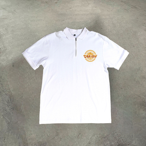 Maillot de sport décontracté à manches courtes pour homme, personnalisé, avec fermeture éclair, 100% coton tricoté, vierge, numérique, écologique, 220 grammes - Product Image 1