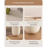 Ensemble de table à manger moderne et élégante en bois massif et pierre frittée pour appartement, mobilier de salle à manger complet 6 places