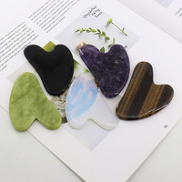 Outil facial Gua Sha en jade naturel avec cadre métallique, personnalisable avec logo, pour le rajeunissement et le massage, cadeau de marque OEM