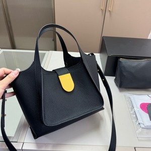 Swallow Handbag Premium Leather Bucket Bag Coffee Brown Lock Clasp Women Everyday Use - Product Image 2