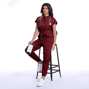 Nuova Collezione 2025: Set di Divise Ospedaliere Comode con Maniche Corte, Uniforme per <span class=keywords><strong>Infermieri</strong></span> Personalizzabile con Logo, Unisex in Tessuto Intrecciato - Product Image 2