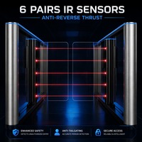 Barrière tournante ultra-étroite en aluminium de 110 mm avec publicité holographique, contrôle d'accès de sécurité et barrières piétonnières