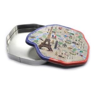 Fer-blanc de forme irrégulière sur le thème de <span class=keywords><strong>Paris</strong></span> peut 30ml récipient en étain pour stocker des souvenirs articles de voyage pour le stockage de biscuits - Product Image 1
