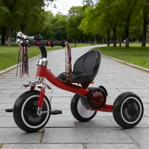 Tricycle Rouge pour Enfants à Prix d'Usine avec Roues Lumineuses, Musique, <span class=keywords><strong>Klaxon</strong></span> et Guirlandes – Jouet Porteur Durable pour Enfants, Meilleur Cadeau 2-7 Ans - Product Image 3
