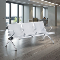 Sièges de plateforme à 3 places en acier inoxydable de qualité industrielle pour hôpitaux et écoles – Design moderne, mobilier commercial durable