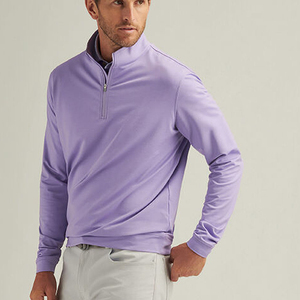 Felpa da <span class=keywords><strong>uomo</strong></span> 1/4 con cerniera girocollo felpa con collo finto felpa da Golf con tecnica ricamata per la stagione primaverile - Product Image 2