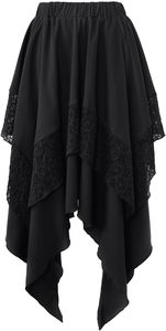 Jupe <span class=keywords><strong>Apocrypha</strong></span> pour femme, style victorien vintage, à fines bretelles, longueur mi-cuisse, silhouette crayon, motif diamant, 100 % polyester - Product Image 5
